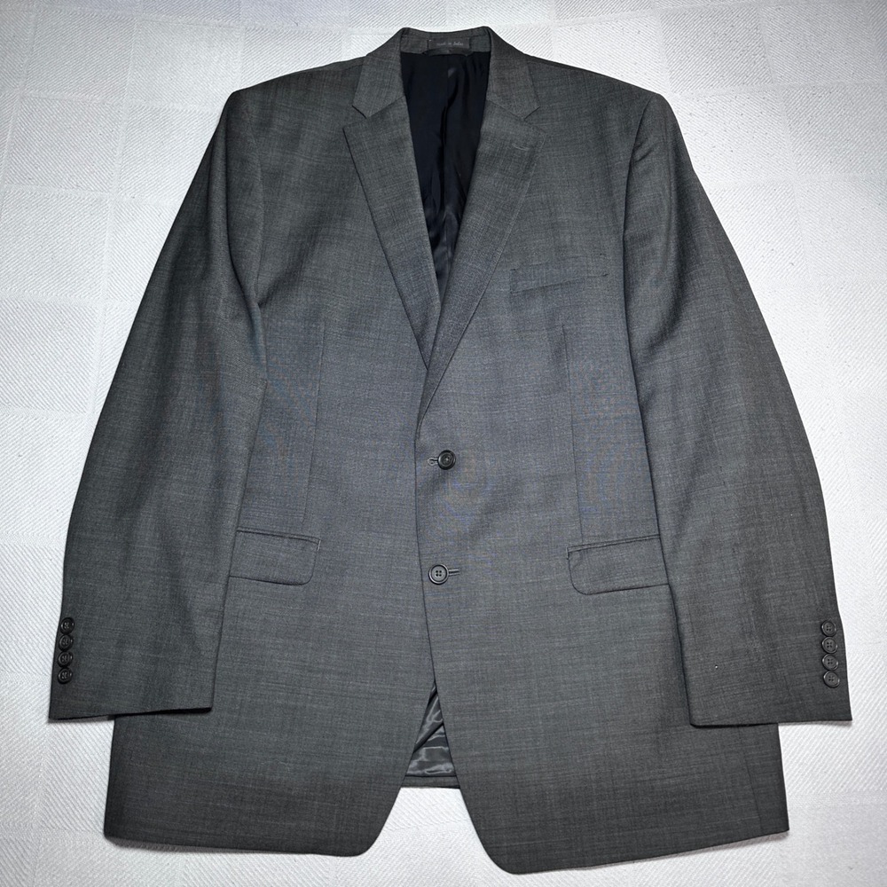 Lauren Ralph Lauren Suit Jacket Mens 46L 100% Wool 2-Button Blazer Charcoal Gray